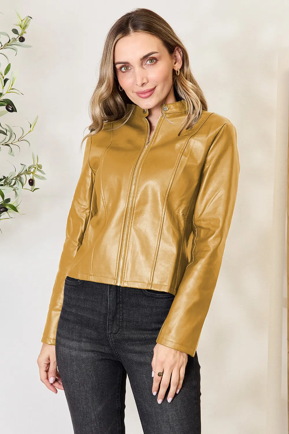Mock Neck Zip Up Jacket, image 25