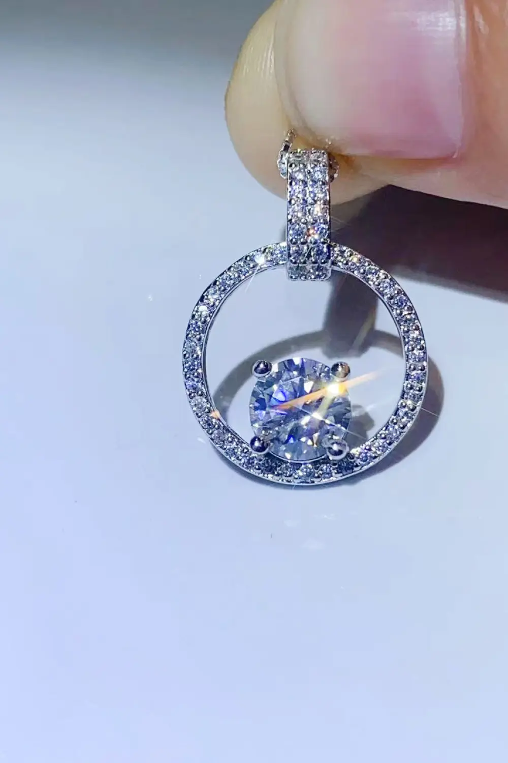 1 Carat Moissanite 925 Sterling Silver Necklace, image 5