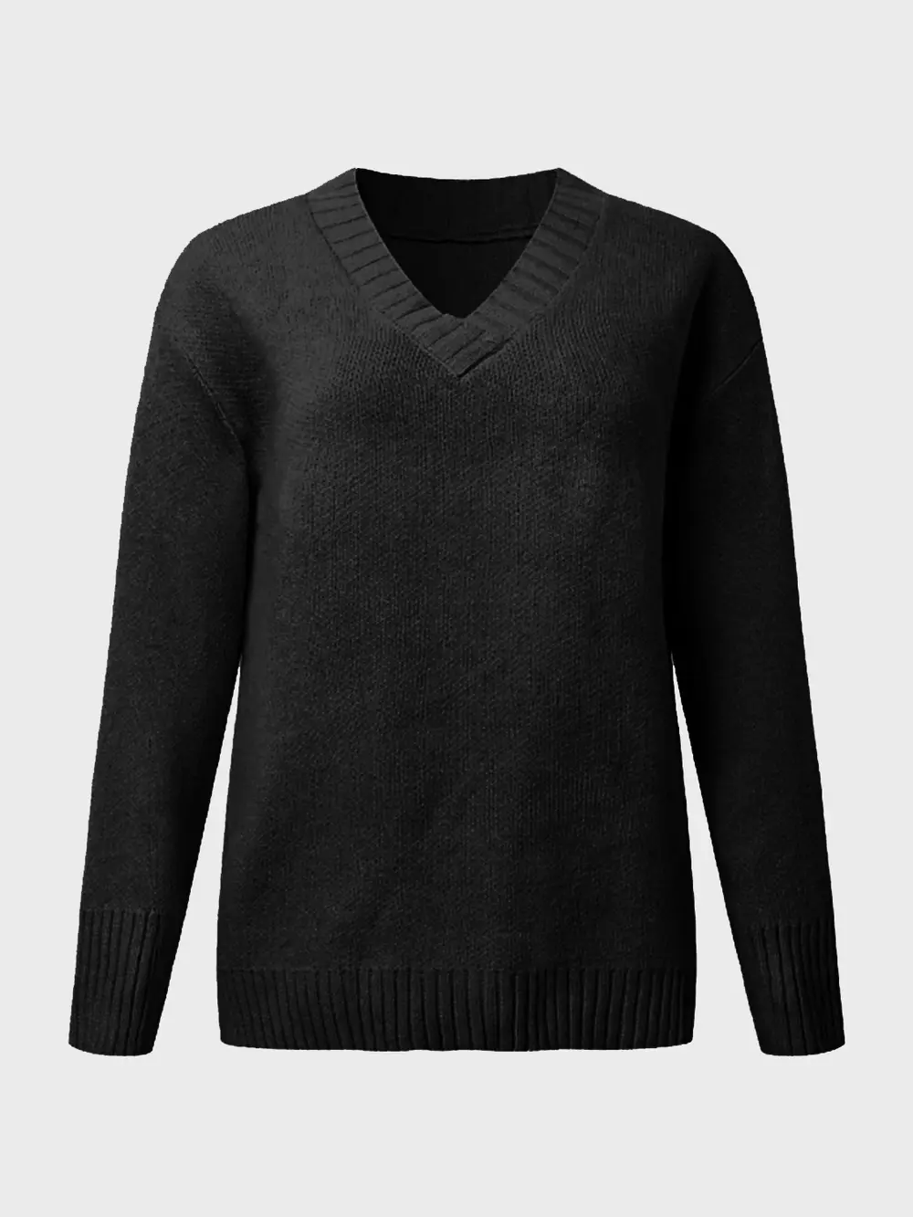 V-Neck Long Sleeve Knit Top, image 16