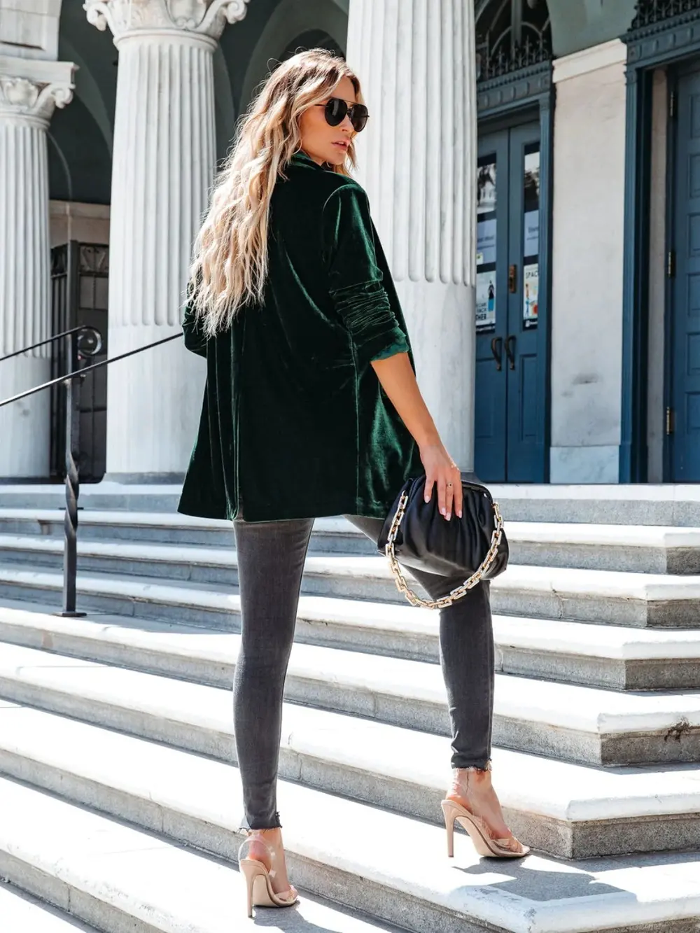 Button Up Long Sleeve Blazer with Pocket, image 7