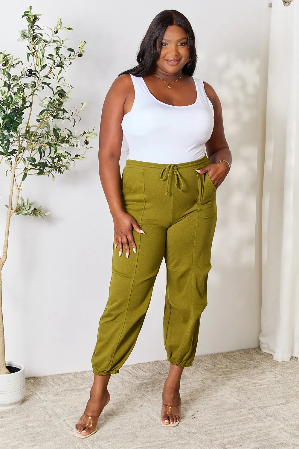 Full Size Drawstring Sweatpants with pockets, image 8