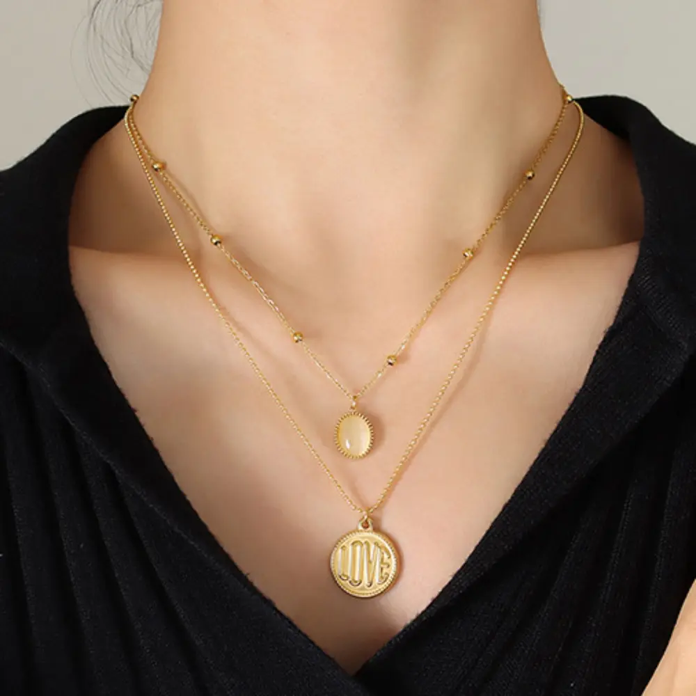 Titanium Steel Double-Layered Necklace, image 2