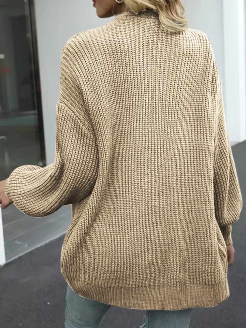 Drop Shoulder Balloon Sleeve Cardigan, image 15