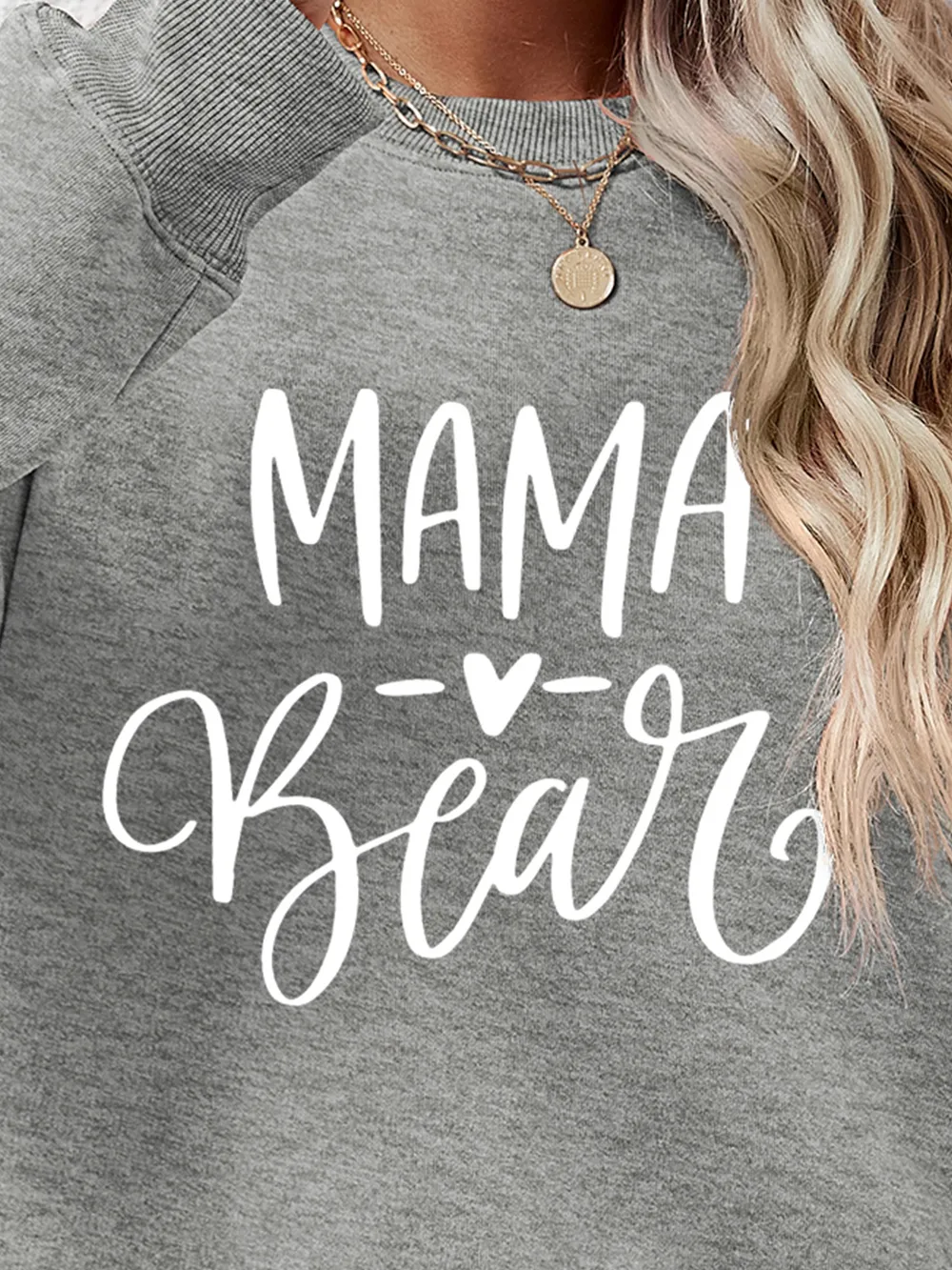 Letter Graphic Round Neck Long Sleeve Sweatshirt, image 15