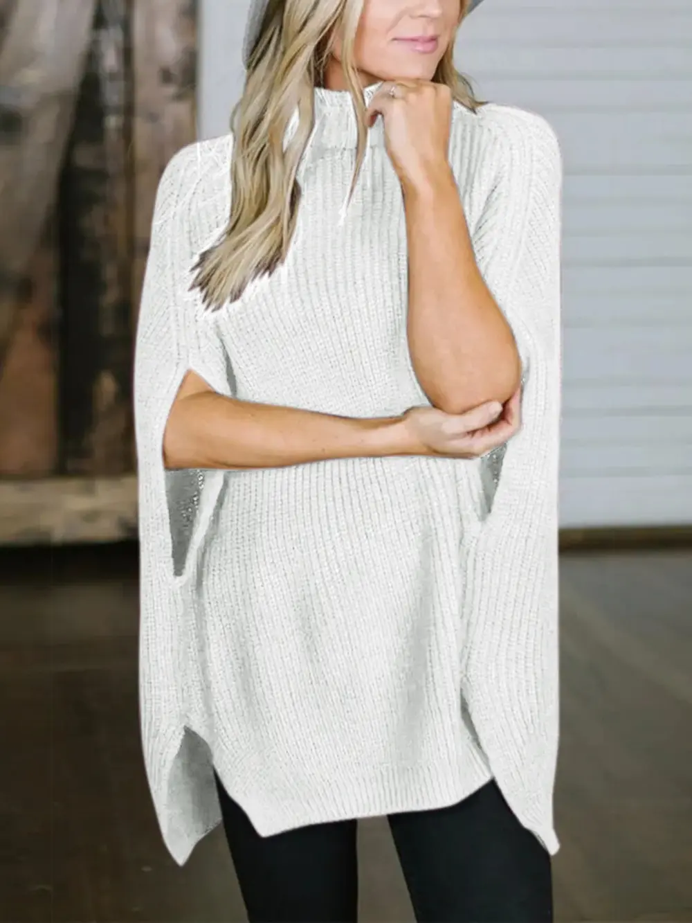 Turtleneck Slit Sweater, image 9