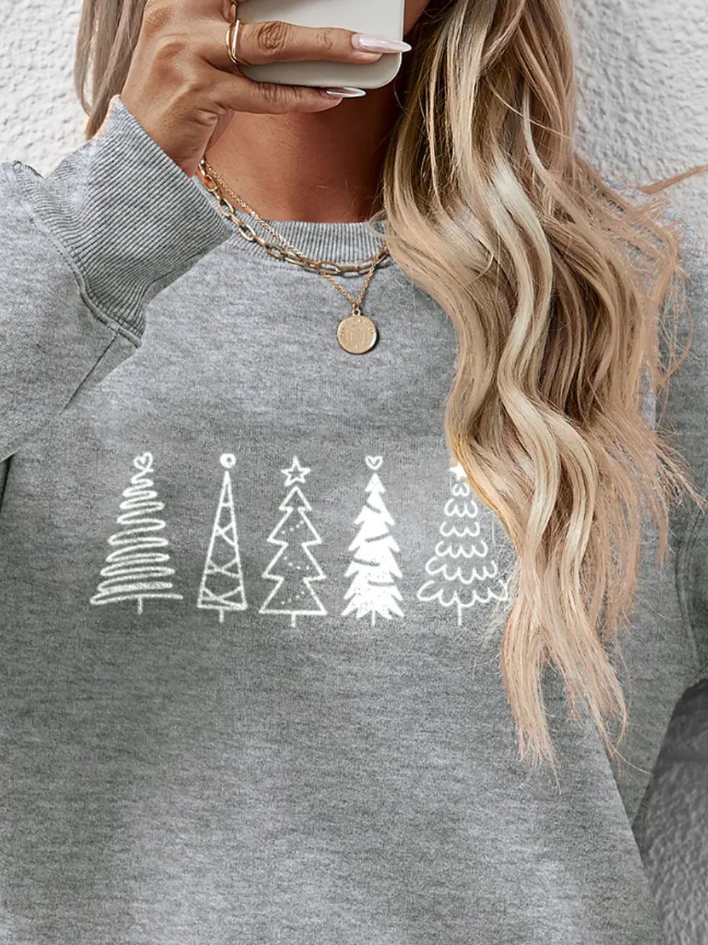 Christmas Tree Graphic Drop Shoulder Sweatshirt, image 6