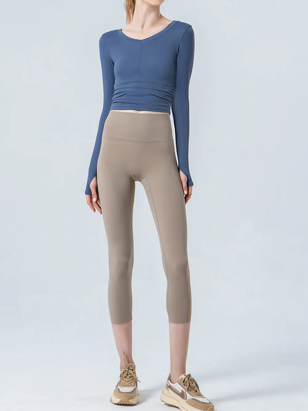 Wide Waistband Cropped Sports Leggings, image 12