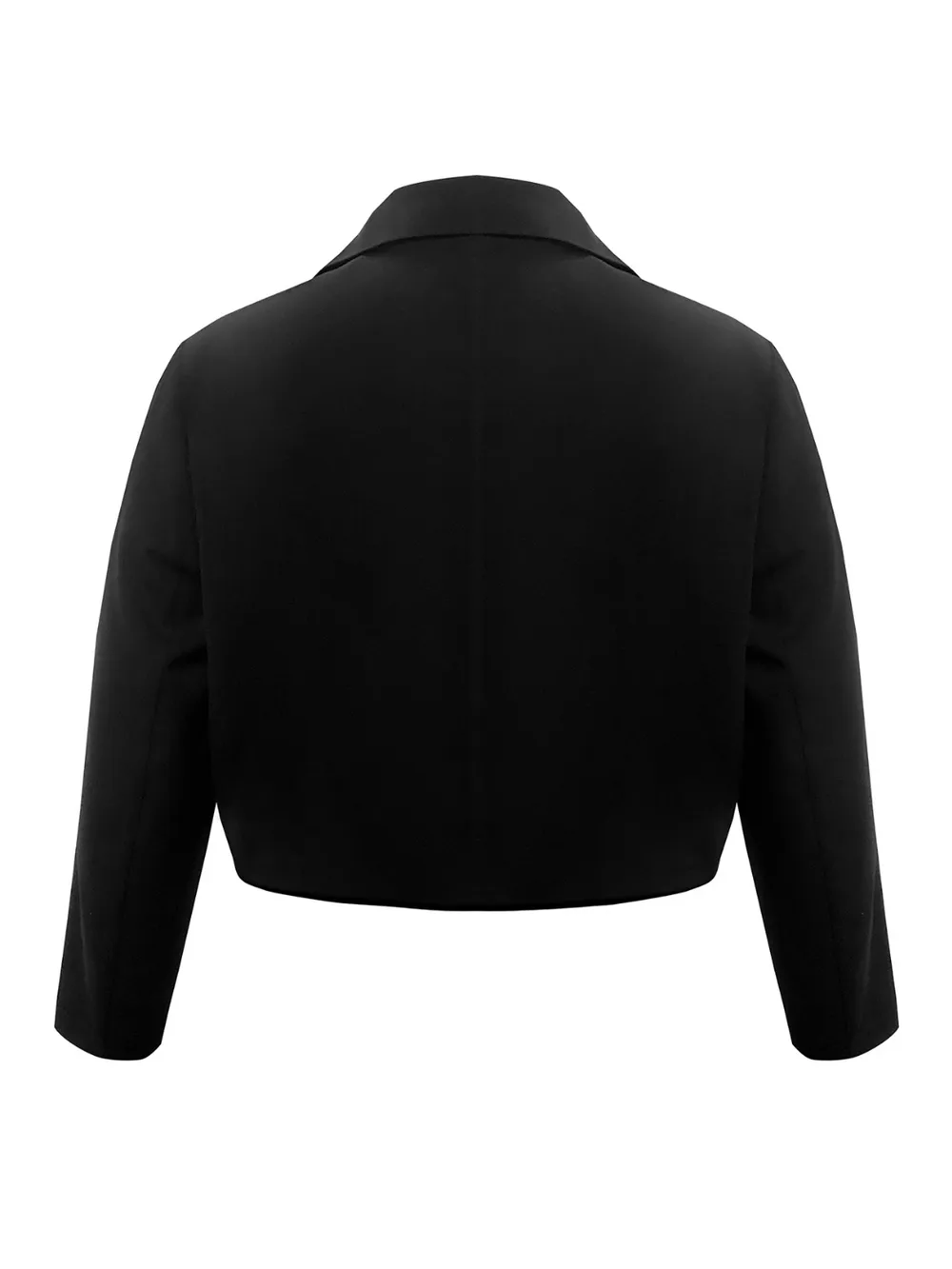 Plus Size Buttoned Lapel Collar Long Sleeve Blazer, image 3