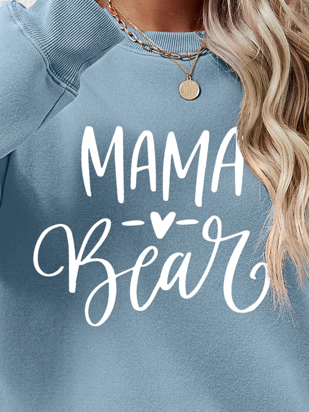 Letter Graphic Round Neck Long Sleeve Sweatshirt, image 21
