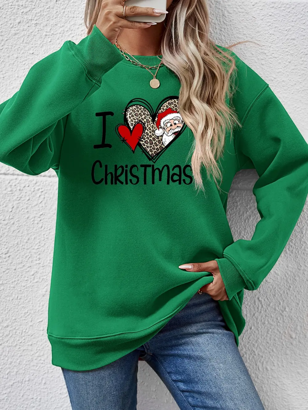 CHRISTMAS Graphic Round Neck Sweatshirt, image 23