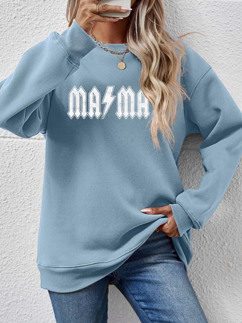 Letter Graphic Dropped Shoulder Sweatshirt, image 13