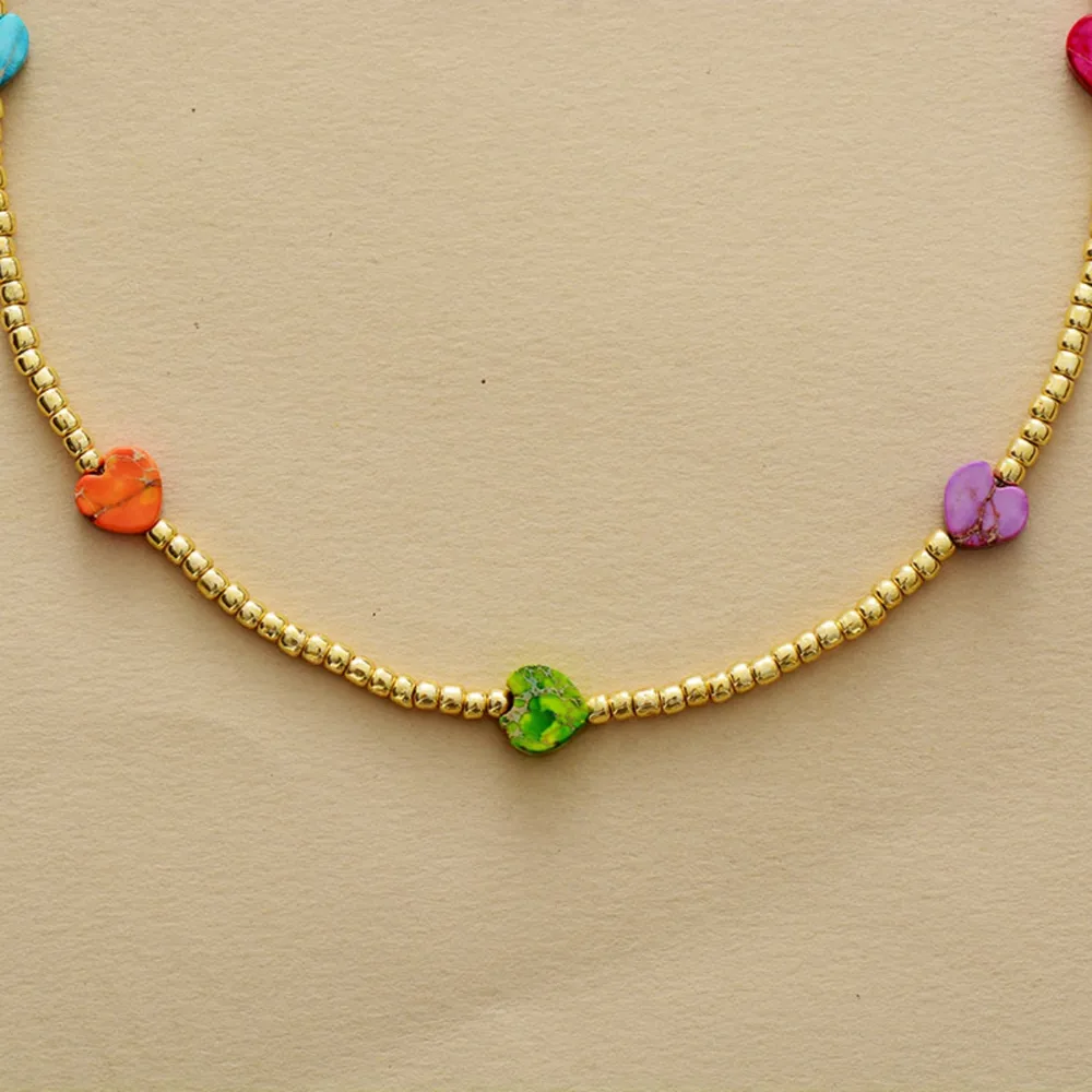 Heart Shape Natural Stone Necklace, image 5