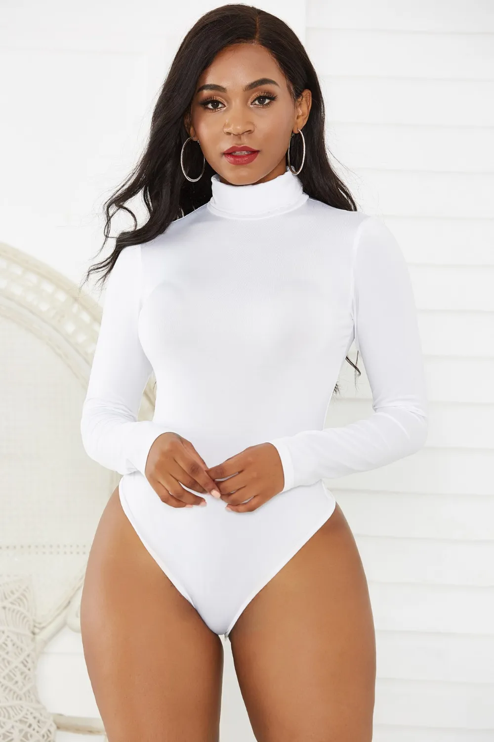 Turtleneck Long Sleeve Bodysuit, image 5