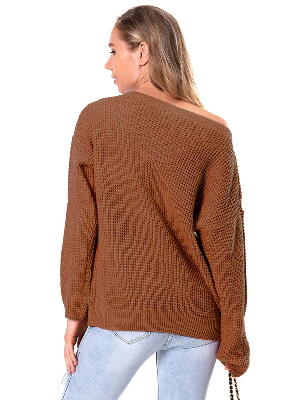 Boat Neck Drop Shoulder Long Sleeve Sweater, image 16