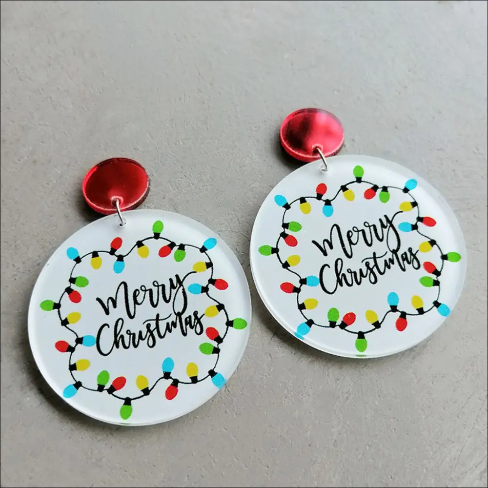 Christmas Themed Acrylic Dangle Earrings, image 3