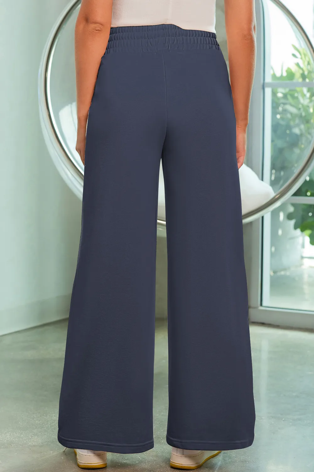Drawstring Wide Leg Pants with Pockets, image 13