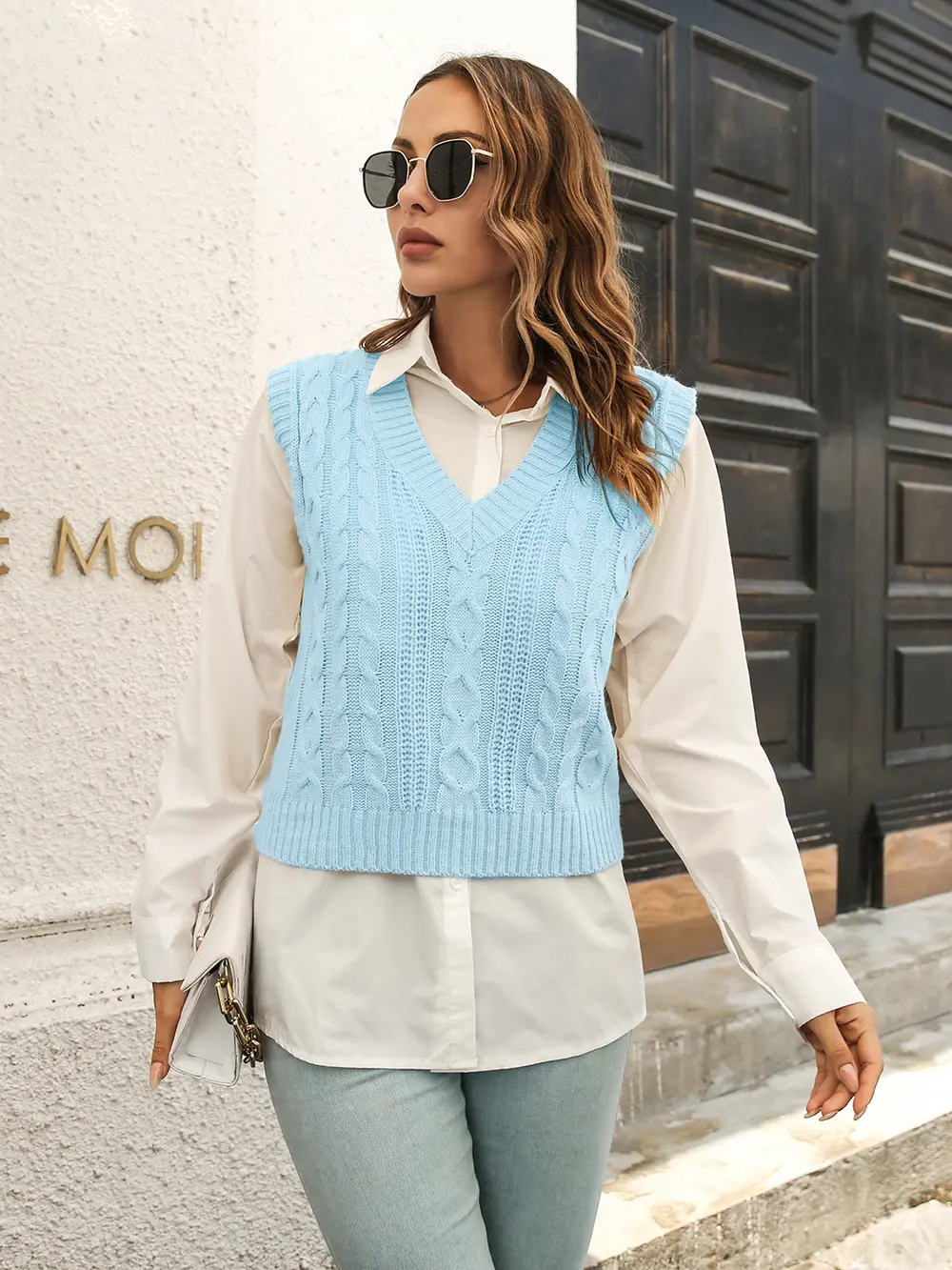 Urban Style V-Neck Sweater Vest, image 7