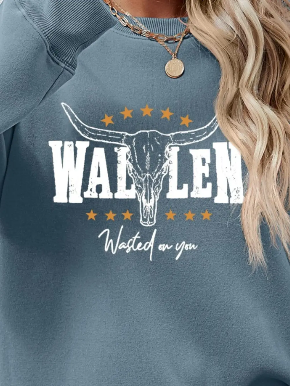 Graphic Round Neck Dropped Shoulder Sweatshirt, image 26