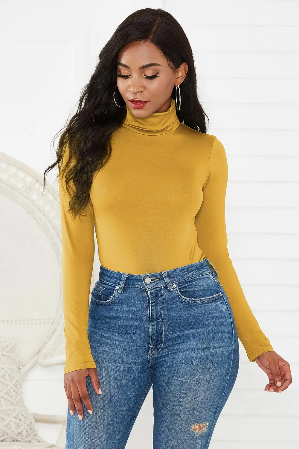 Turtleneck Long Sleeve Bodysuit, image 17