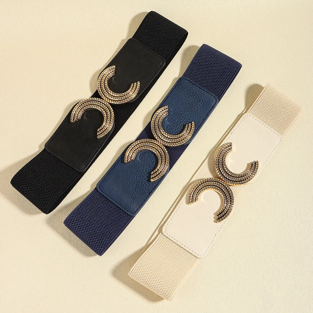 Double C Buckle Elastic Belt, image 2