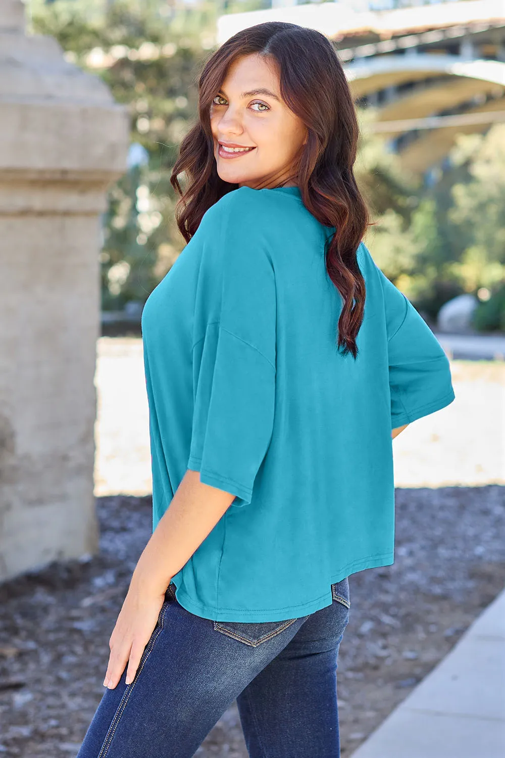 Full Size Round Neck Drop Shoulder T-Shirt, image 11