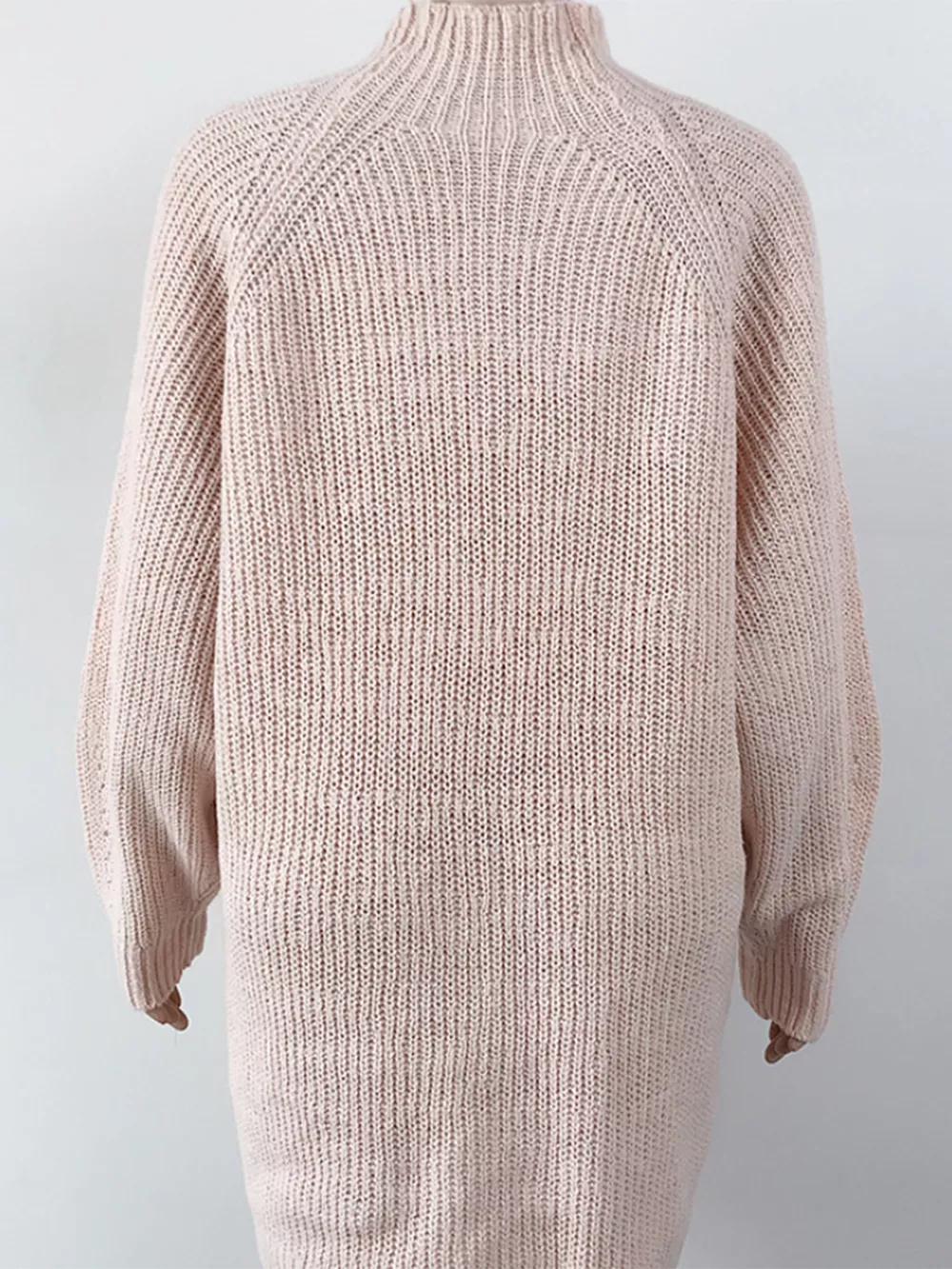 Mock Neck Dropped Shoulder Sweater Dress, image 3