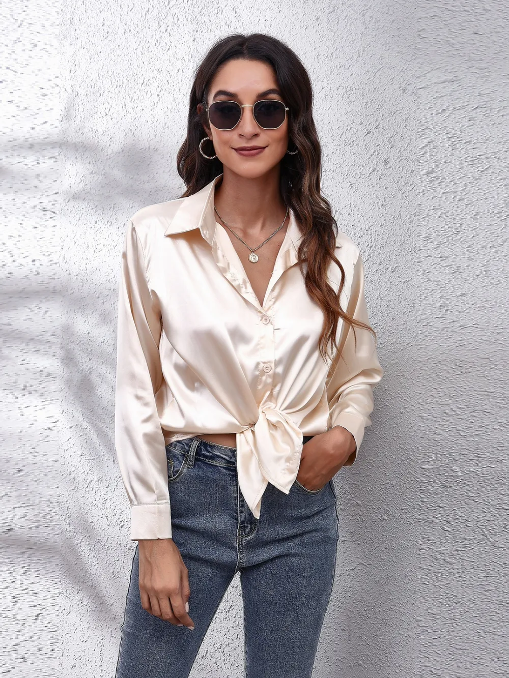 Collared Neck Buttoned Long Sleeve Shirt, image 22