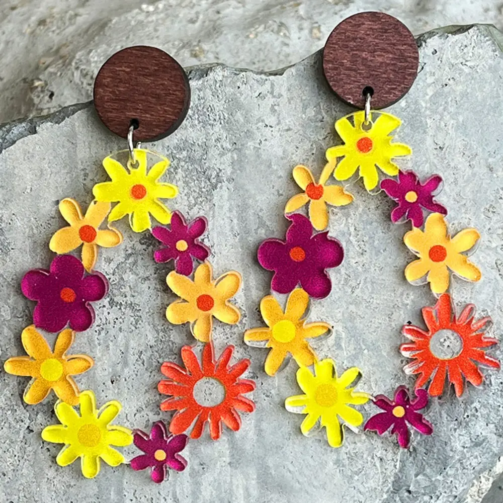Floral Teardrop Earrings, image 7