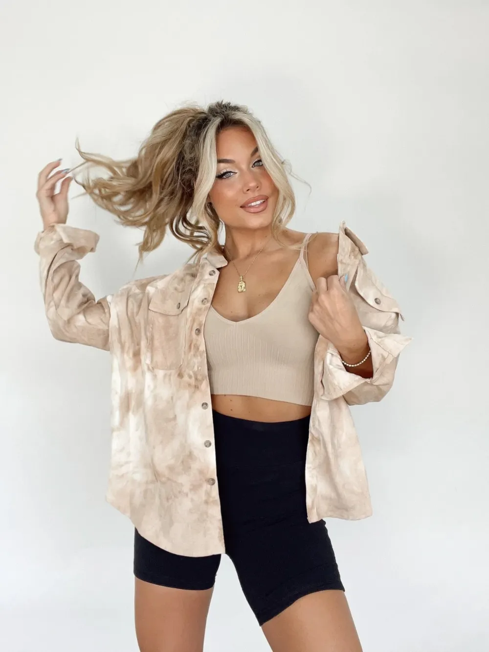 Tie-Dye Button Up Long Sleeve Shirt, image 10