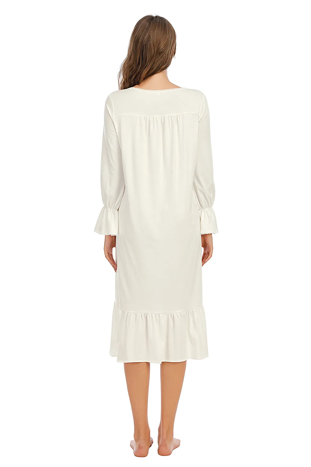Flounce Sleeve Ruffle Hem Night Dress, image 4