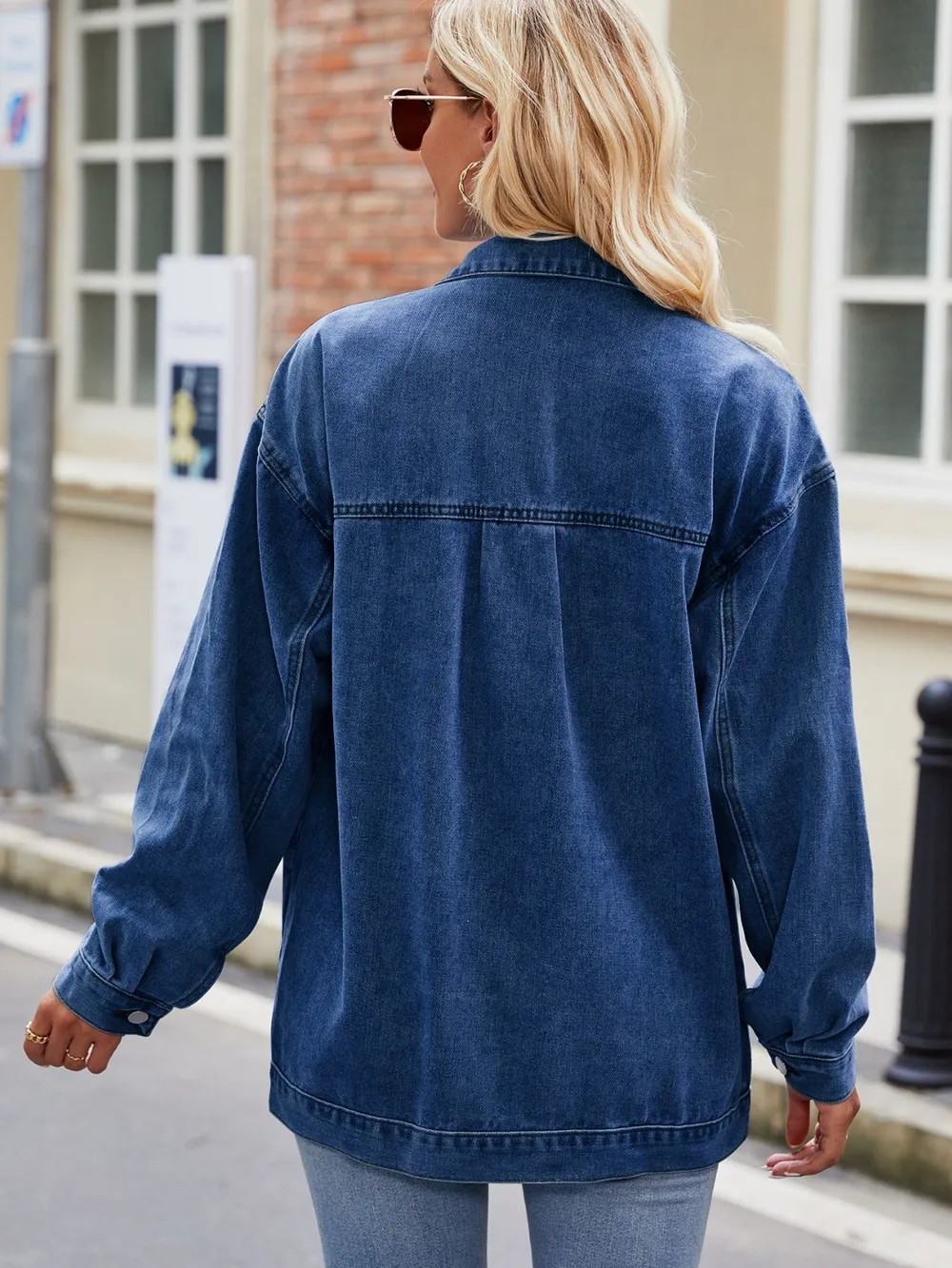 Button Up Denim Jacket with Pockets, image 14