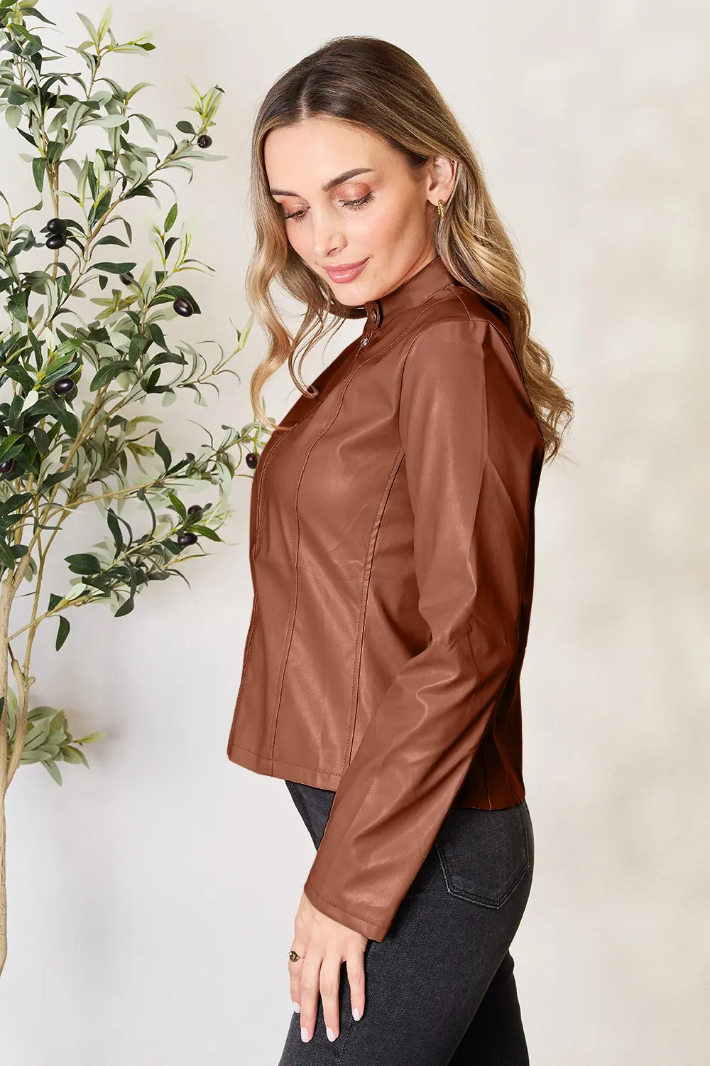 Mock Neck Zip Up Jacket, image 26