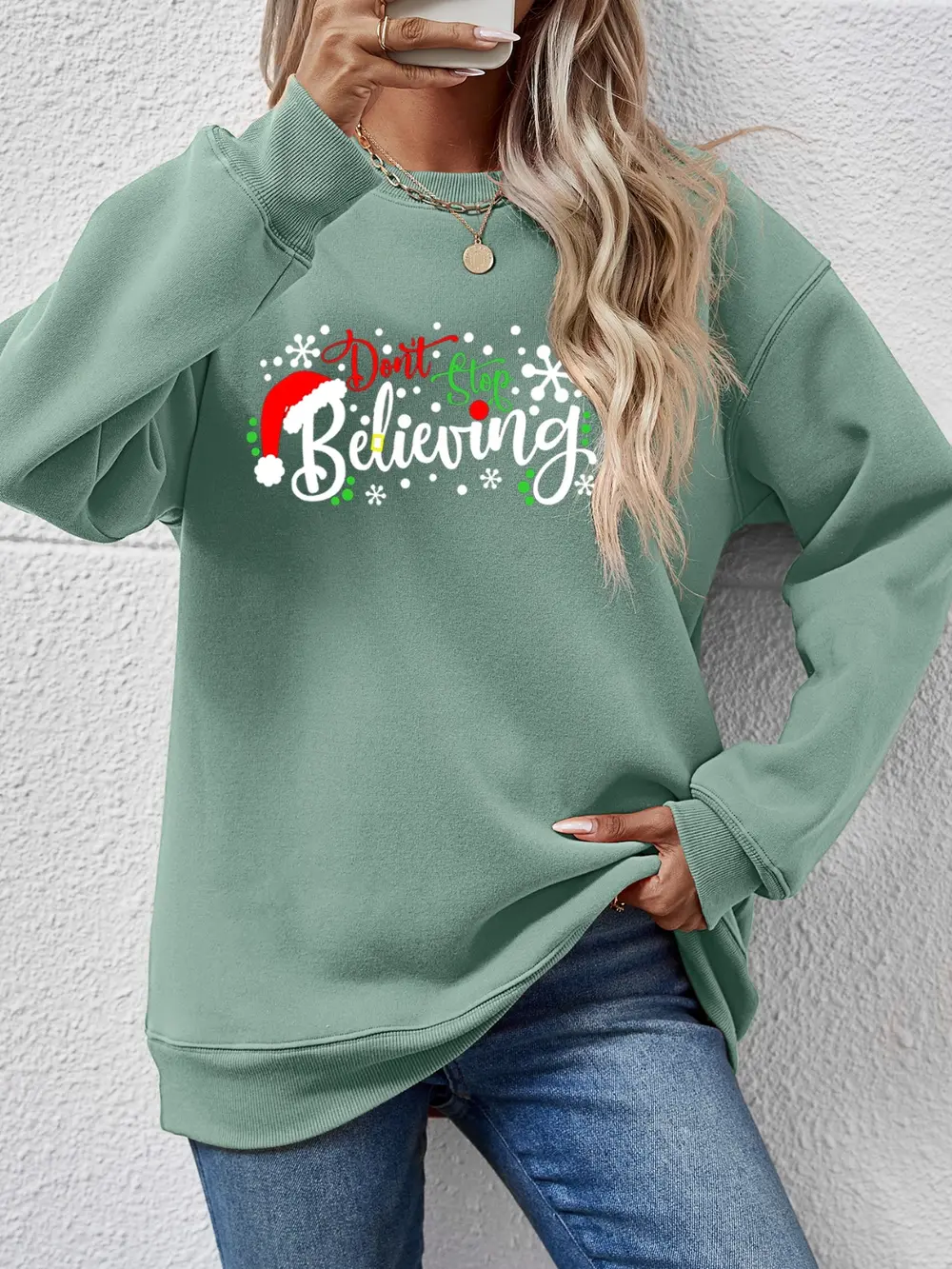 Letter Graphic Long Sleeve Sweatshirt, image 17