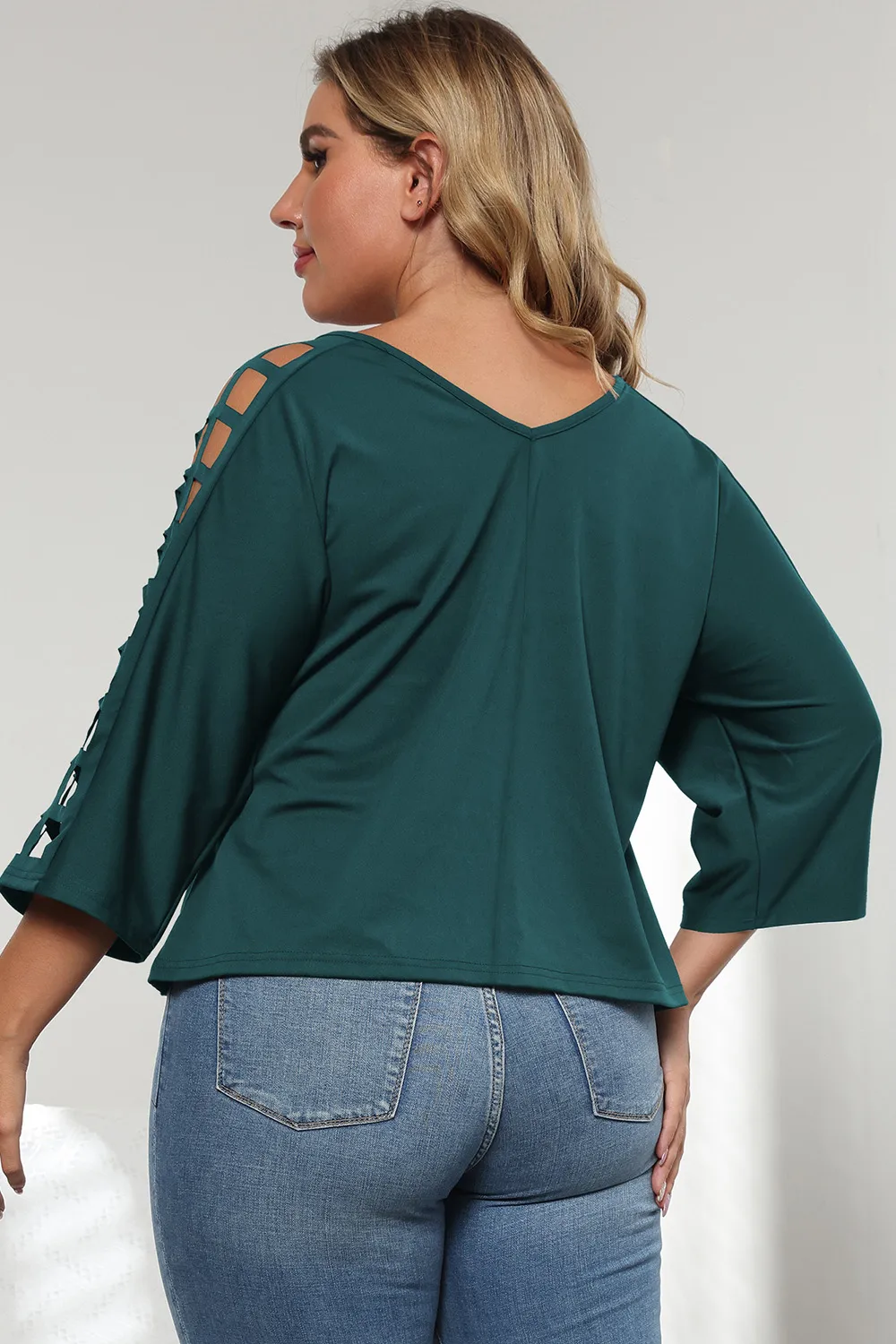3/4 Sleeve Cutout Detail Top, image 13