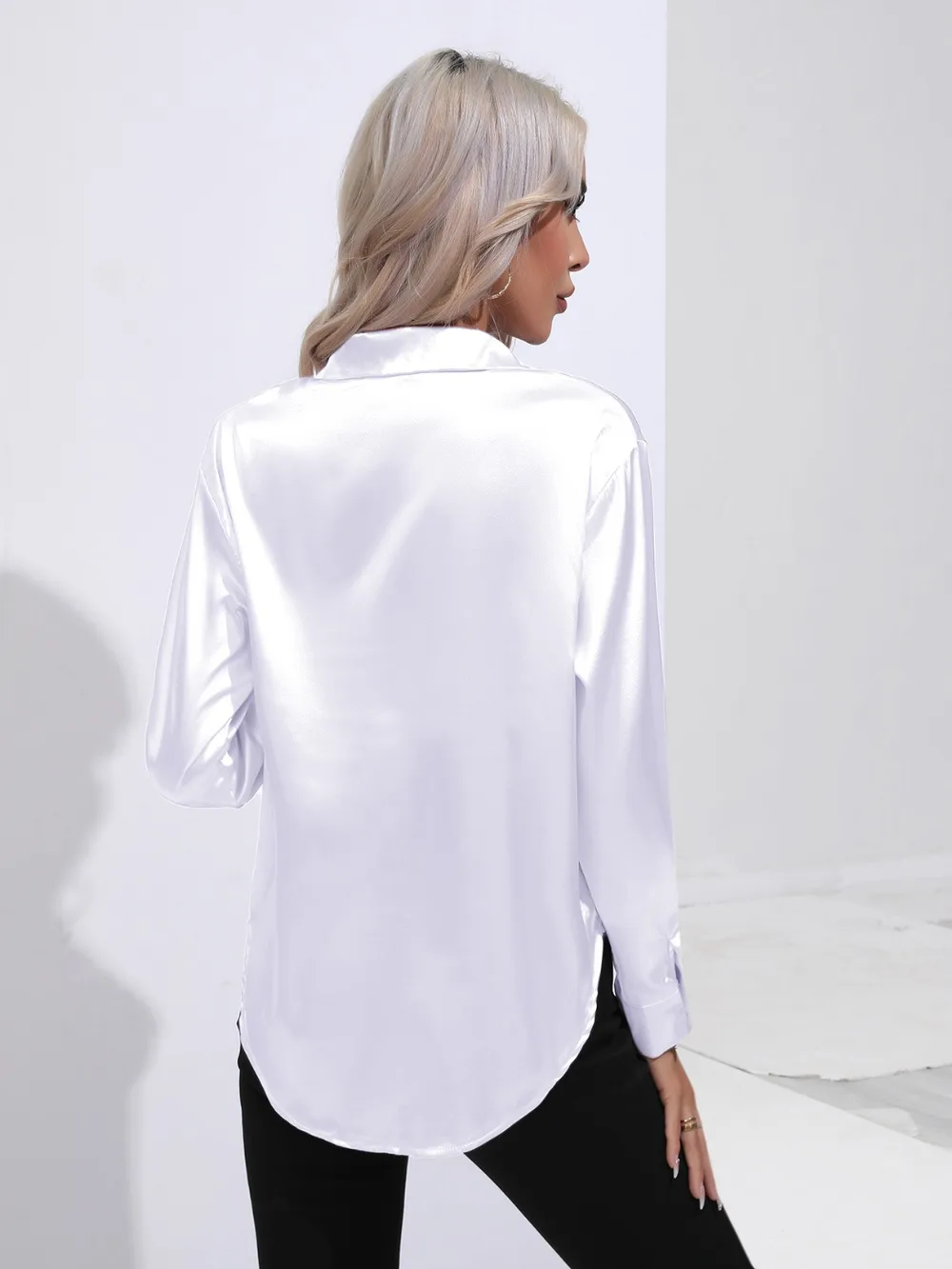 Collared Neck Buttoned Long Sleeve Shirt, image 21