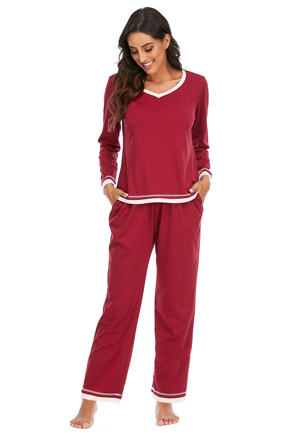 V-Neck Top and Pants Lounge Set, image 8