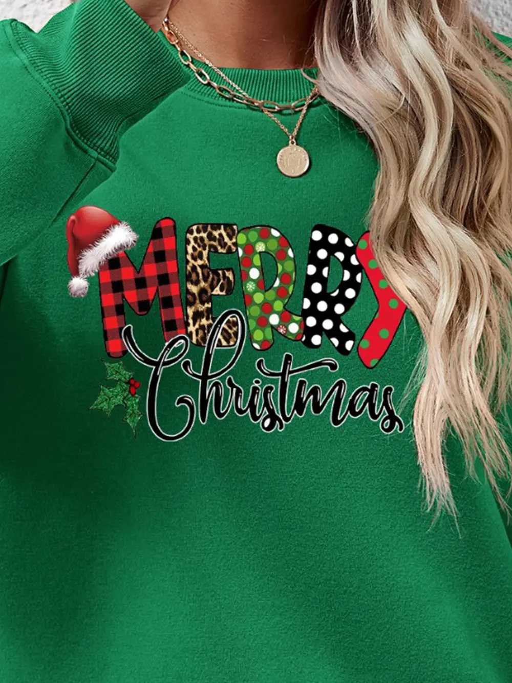 MERRY CHRISTMAS Round Neck Dropped Shoulder Sweatshirt, image 26