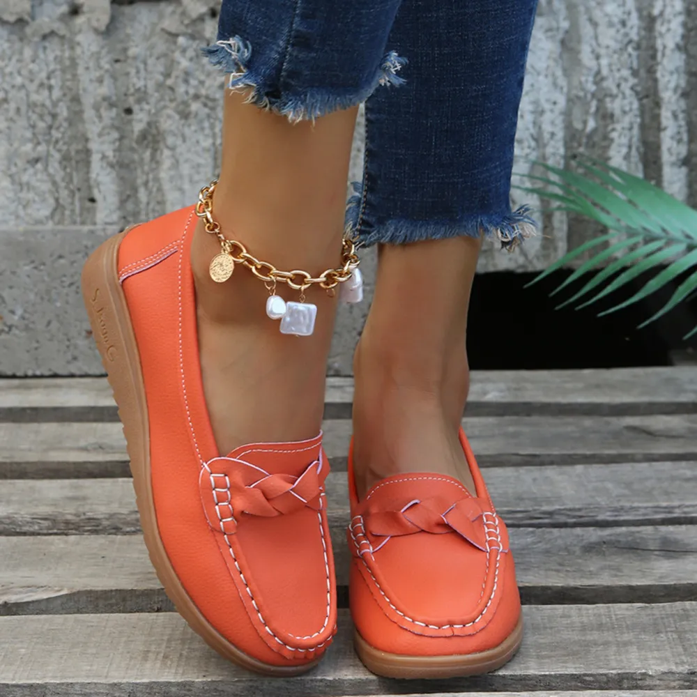 Weave Wedge Heeled Loafers, image 7