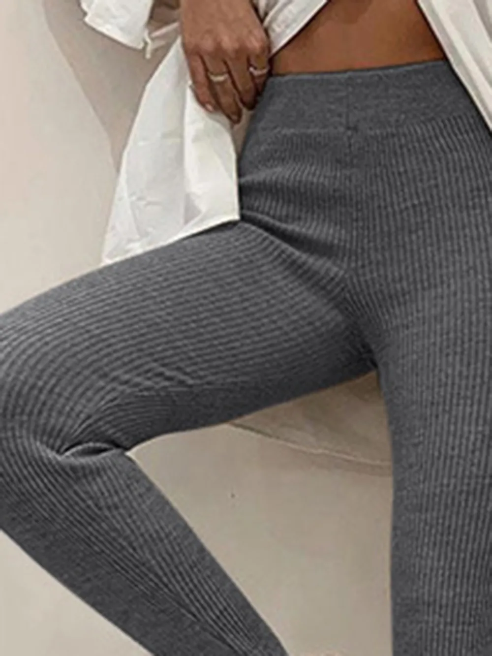 Ribbed Mid Waist Leggings, image 7