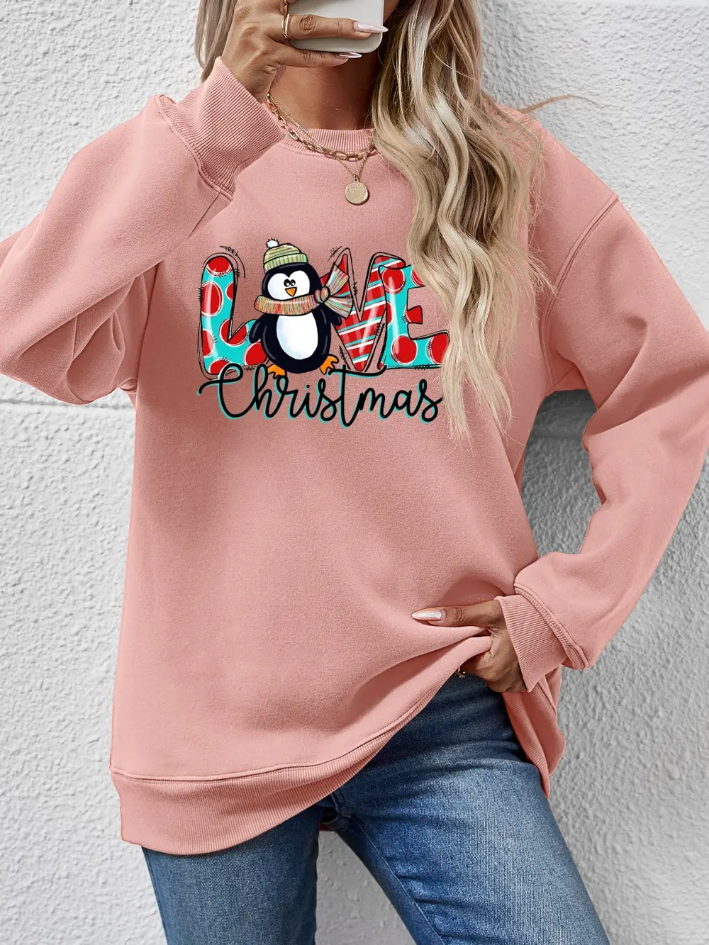 LIVE CHRISTMAS Drop Shoulder Round Neck Sweatshirt, image 22