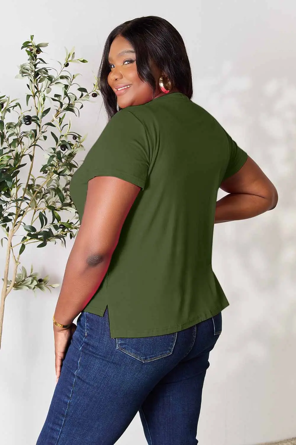Full Size Round Neck Short Sleeve T-Shirt, image 14
