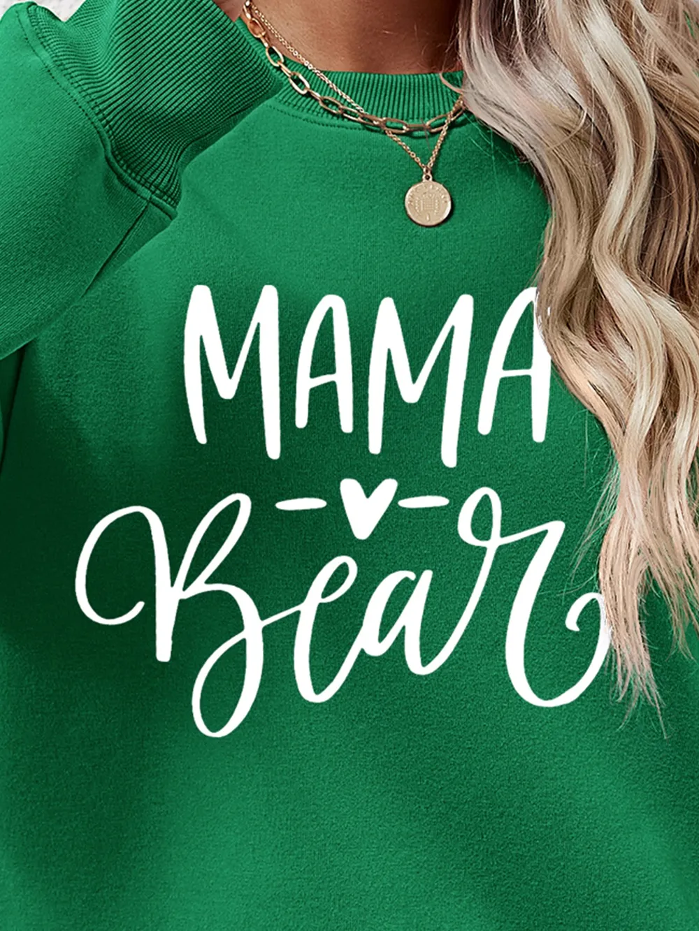 Letter Graphic Round Neck Long Sleeve Sweatshirt, image 24