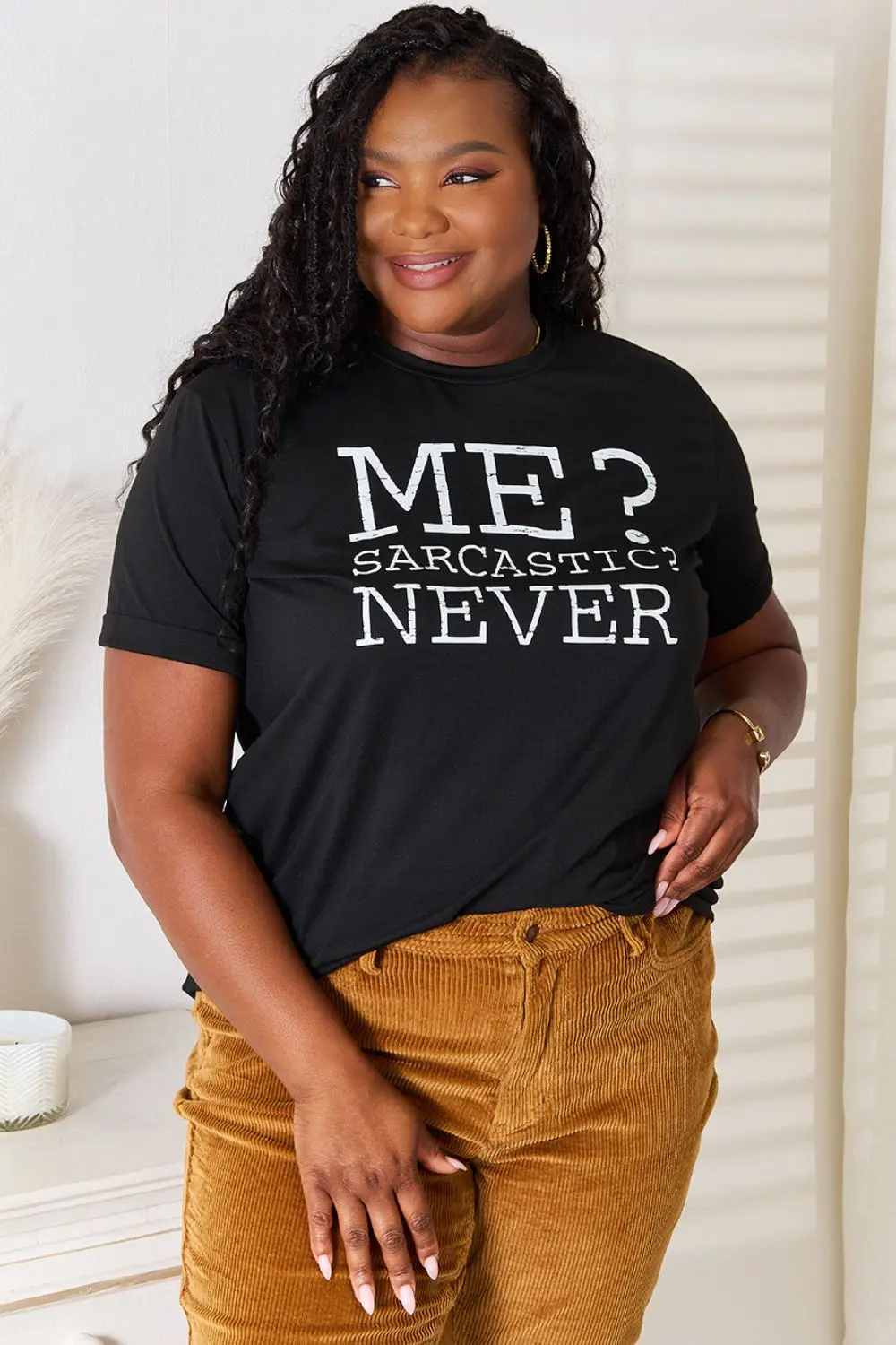 Letter Graphic Round Neck T-Shirt, image 6