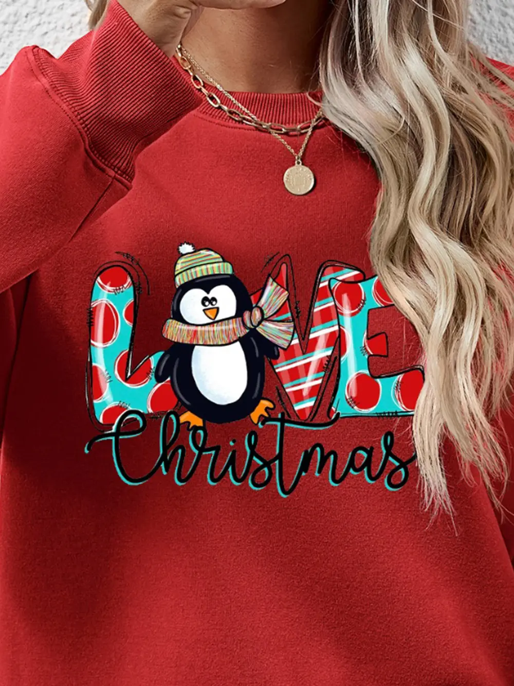 LIVE CHRISTMAS Drop Shoulder Round Neck Sweatshirt, image 4
