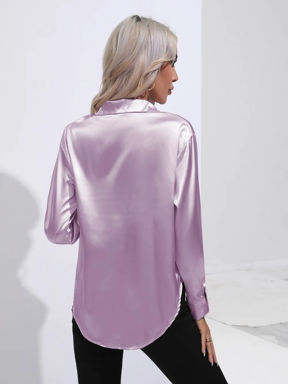 Collared Neck Buttoned Long Sleeve Shirt, image 23