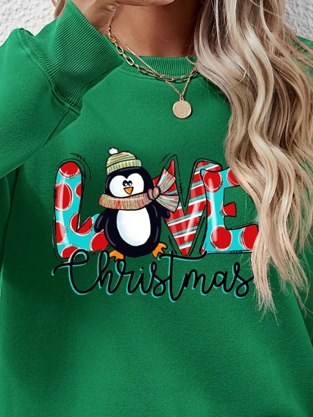 LIVE CHRISTMAS Drop Shoulder Round Neck Sweatshirt, image 17