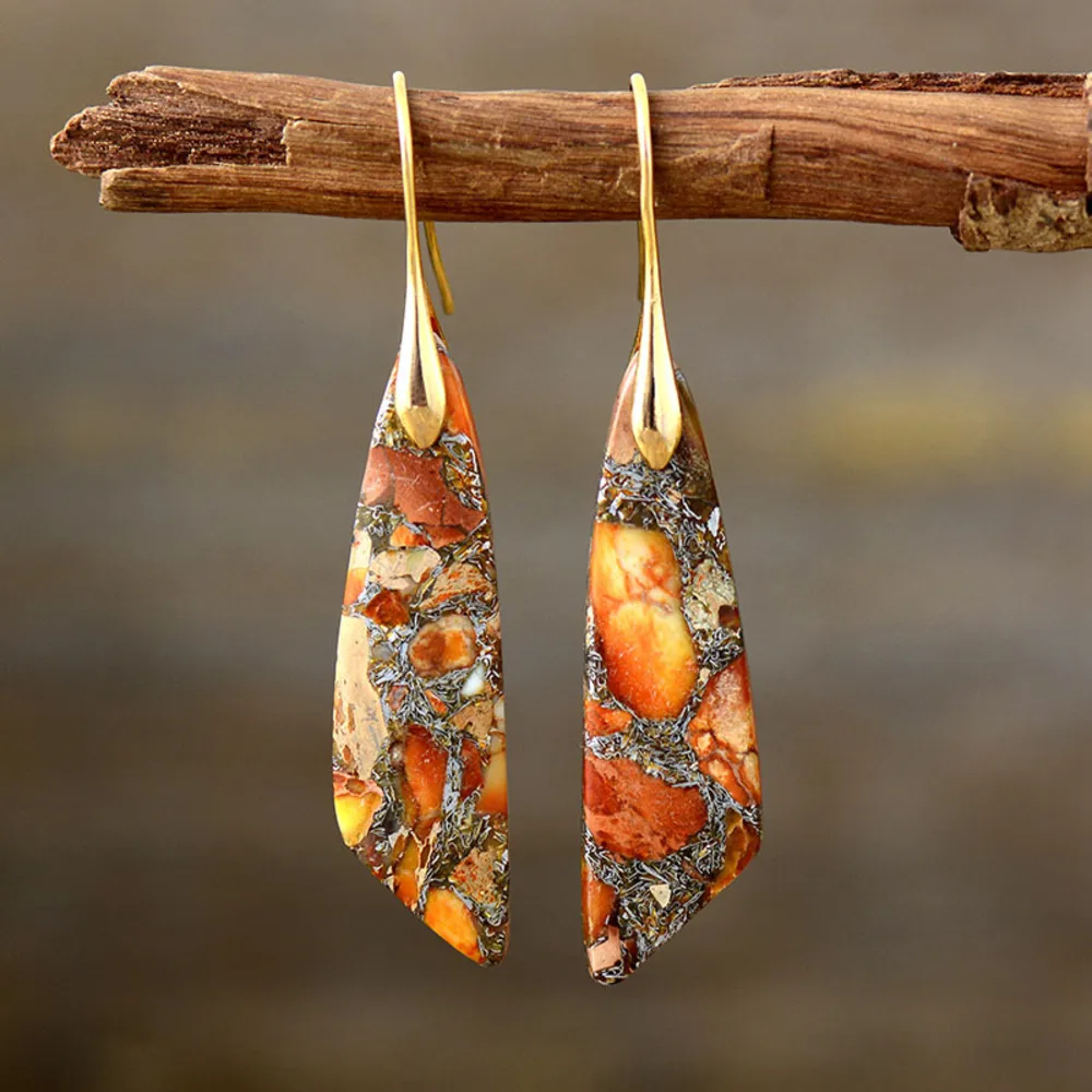 Gold-Plated Copper Dangle Earrings, image 4