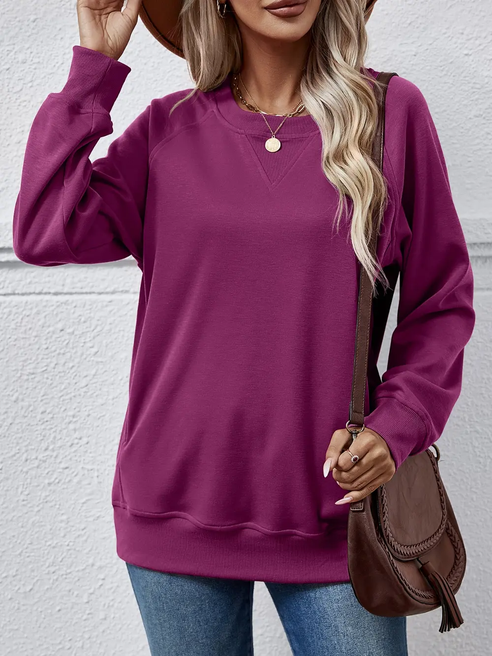 Round Neck Long Sleeve Sweatshirt, image 16
