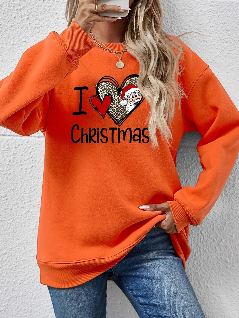 CHRISTMAS Graphic Round Neck Sweatshirt, image 2