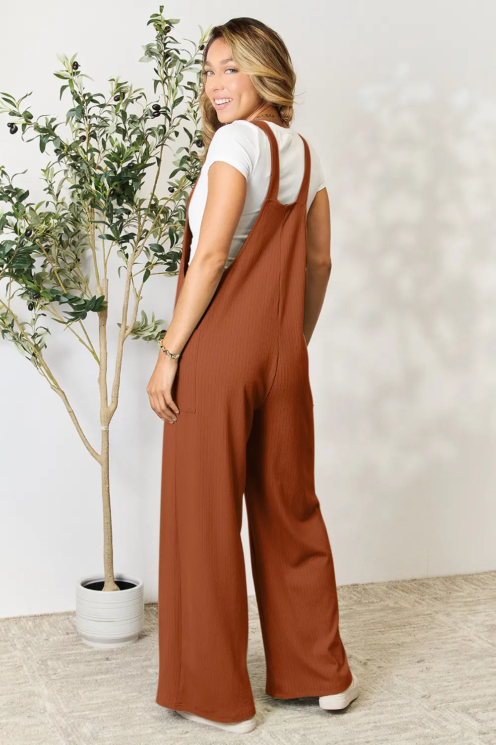 Full Size Wide Strap Overall with Pockets, image 17